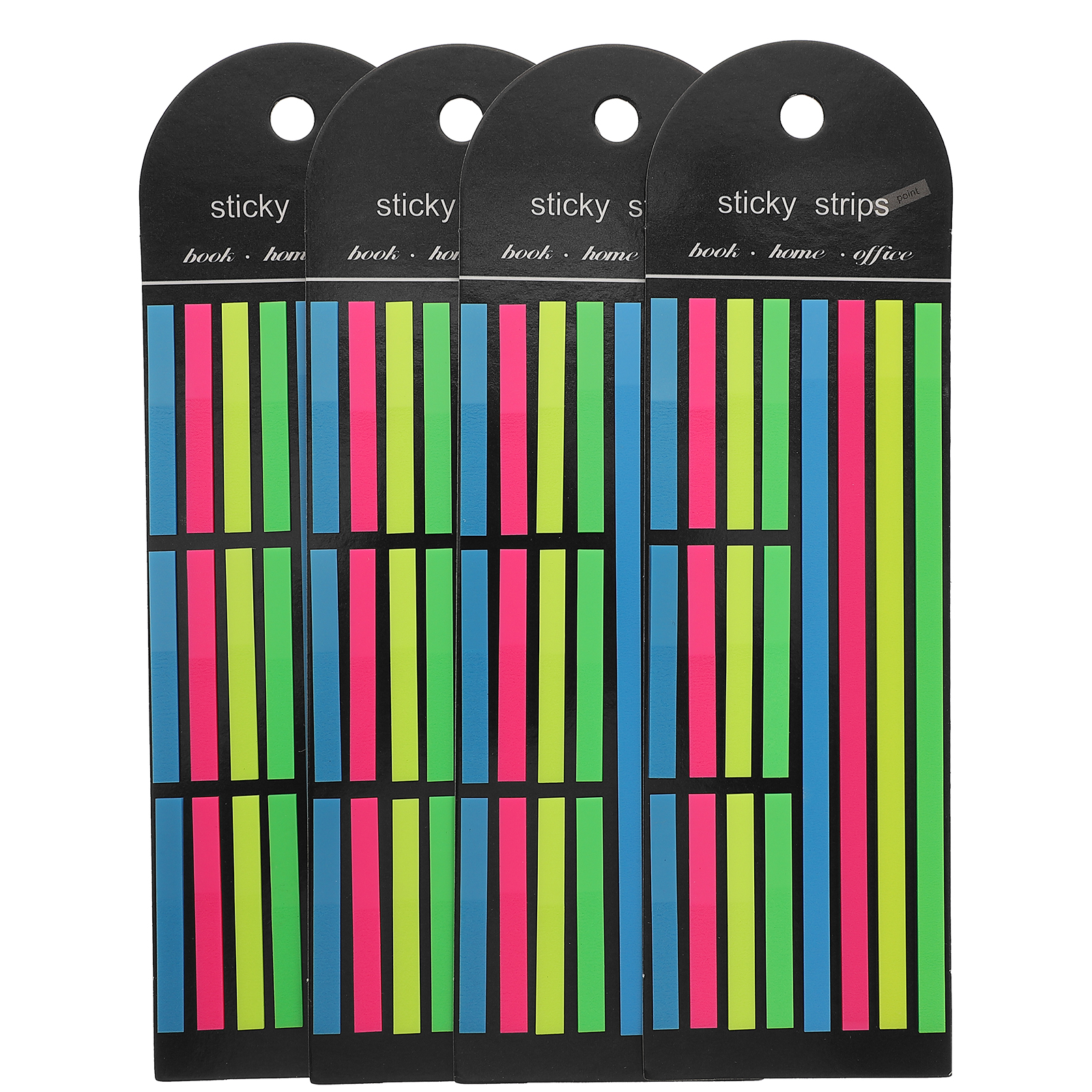 4 Pcs Fluorescent Index Stickers Reading Strips Books Highlighter