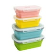 thumbnail image 1 of 4 Pcs Foldable Food Storage Containers With Airtight Lid,Foldable Silicone Lunch Containers,Rectangular Foldable Bowls,Foldable Food Storage Containers,Foldable Bowls For Kitchen Travel Camping,4 PCS, 1 of 8