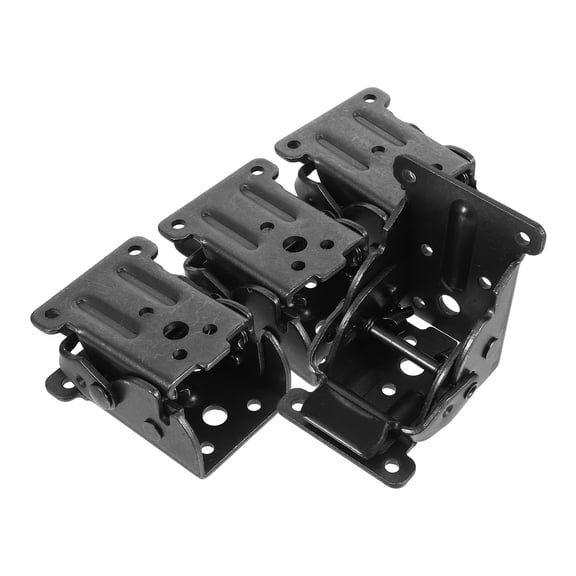 FONDOTIN Set of 4 Black Carbon Steel Folding Table Brackets with Self-Locking Hinges for Secure Support