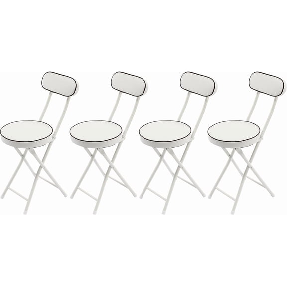 4 Pcs Folding Stool with Backrest Portable Cushioned Padded Folding Stool Foldable Bar Chair for Cafe Restaurant Bar Outdoor Camping Kitchen