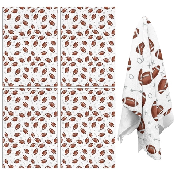 4 Pcs Football Arrow White Pattern Funny Kitchen Towels, Microfiber Dish Towels, Kitchen Tea Towels Set 18" X 26"