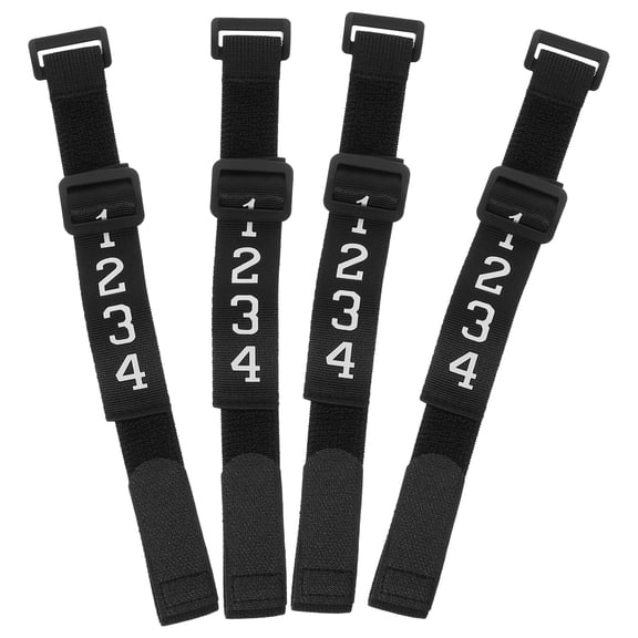 4 Pcs Football Umpire Equipment Official Numbered Wrist Wristband Referee Gear Nylon Chain