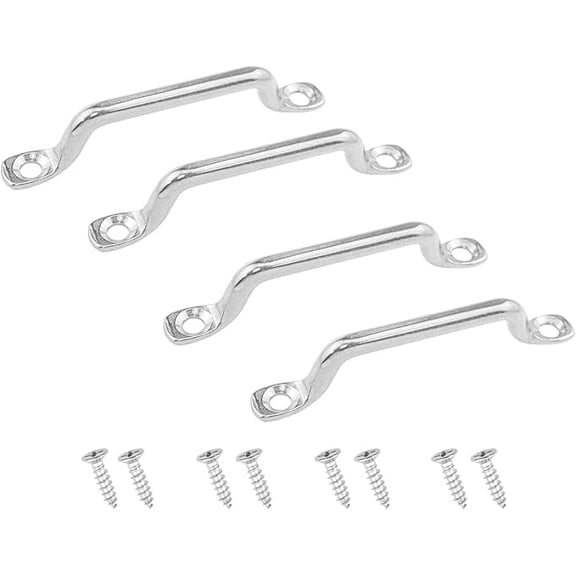 4 Pcs Footman Loop, Stainless Steel Tie Down Anchor Strap Loop, Heavy Duty Mounting Bracket with Screws for Kayak Roof Rack