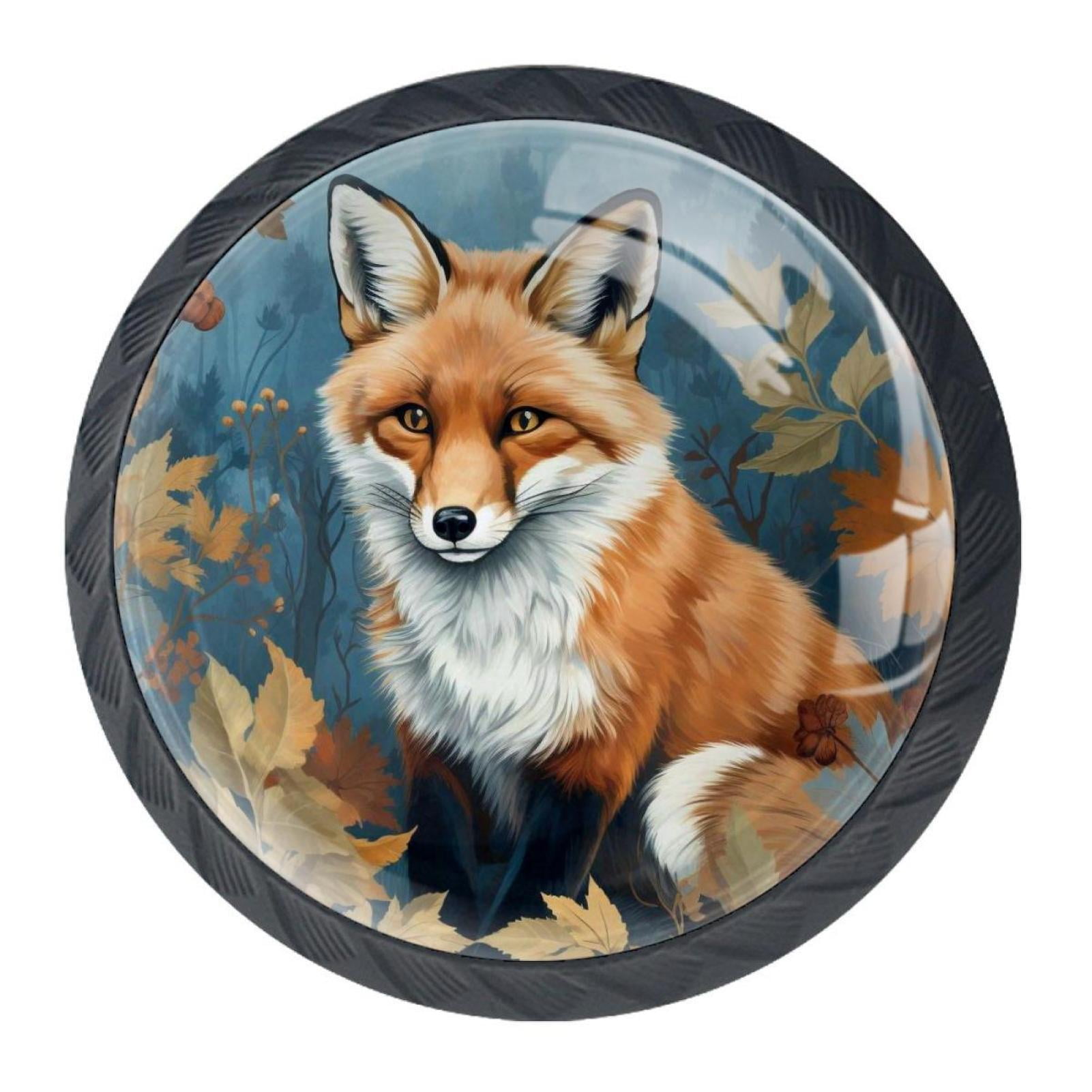 4 Pcs Fox Knobs for Kitchen Cupboard Dresser Bookcase Drawer