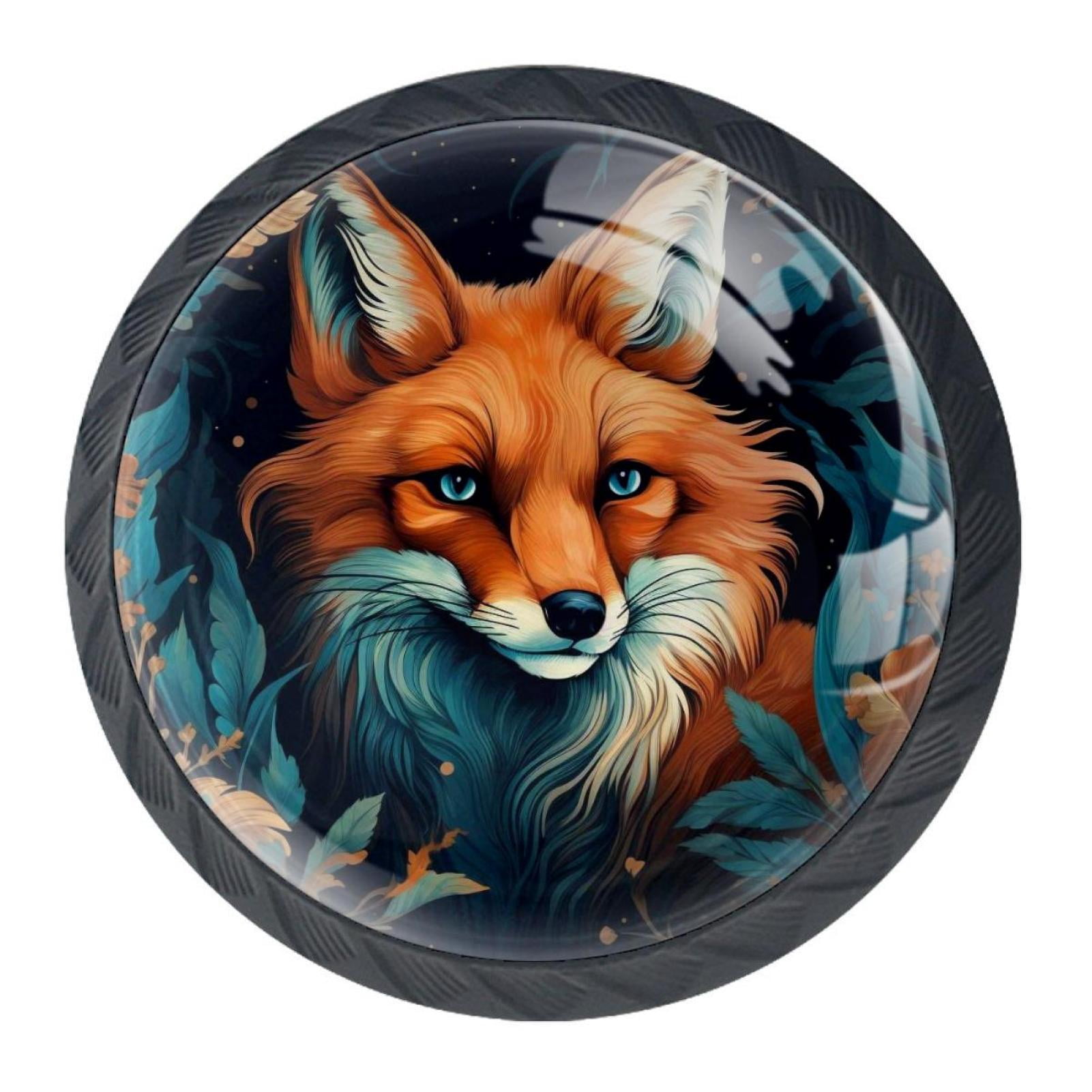 Fox Cupboard 4 Pcs Fox Knobs for Kitchen Cabinet Cupboard Dresser Bookcase Drawer ...