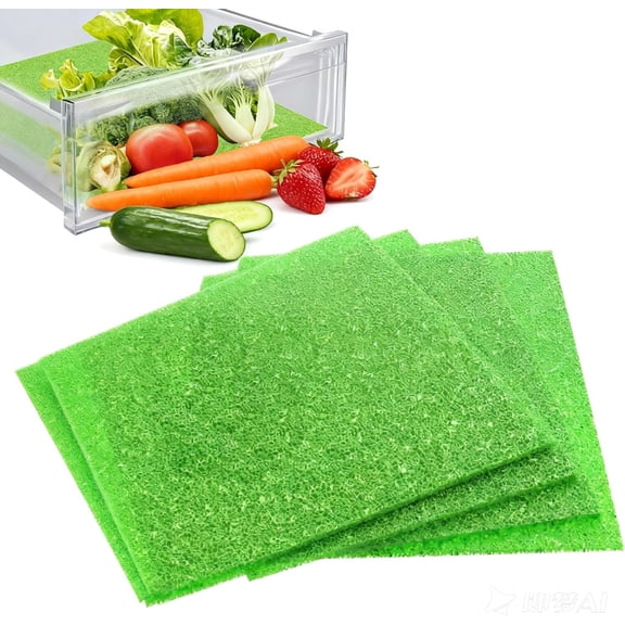 4 Pcs Frid Drawer Liners for Fruit and Vetables Fresher Life Extender,Refrirator Organizers and Stora, Frid Shelf Liners(12"x15")