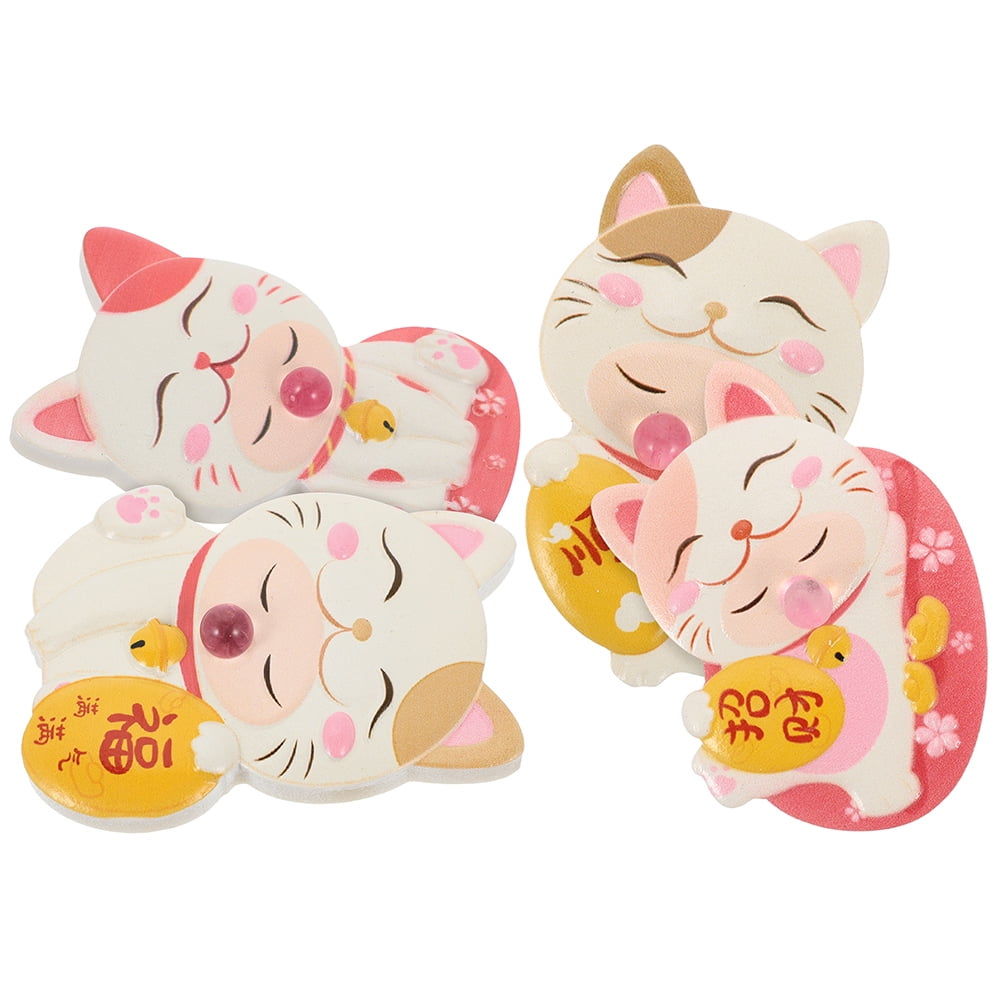 4 Pcs Fridge Refrigerator Fun Resin Animal