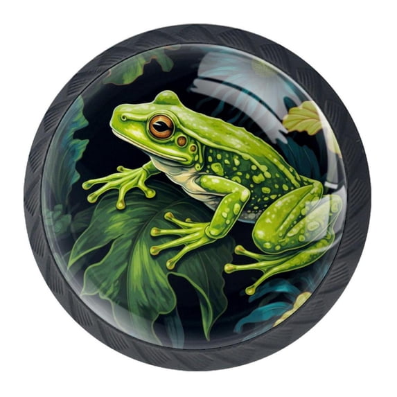 4 Pcs Frog Knobs for Kitchen Cabinet Cupboard Dresser Bookcase Drawer Pulls Handles Round Home Decor