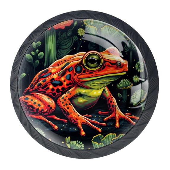 4 Pcs Frog Knobs for Kitchen Cabinet Cupboard Dresser Bookcase Drawer Pulls Handles Round Home Decor