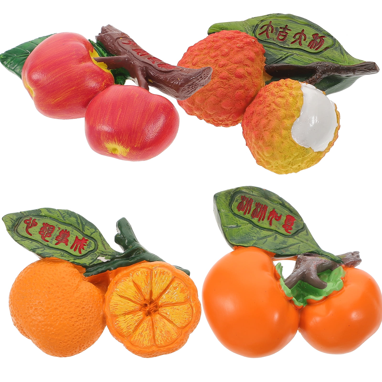4 Pcs Fruit Fridge Fun Ornament Toys for Kids Home Decor