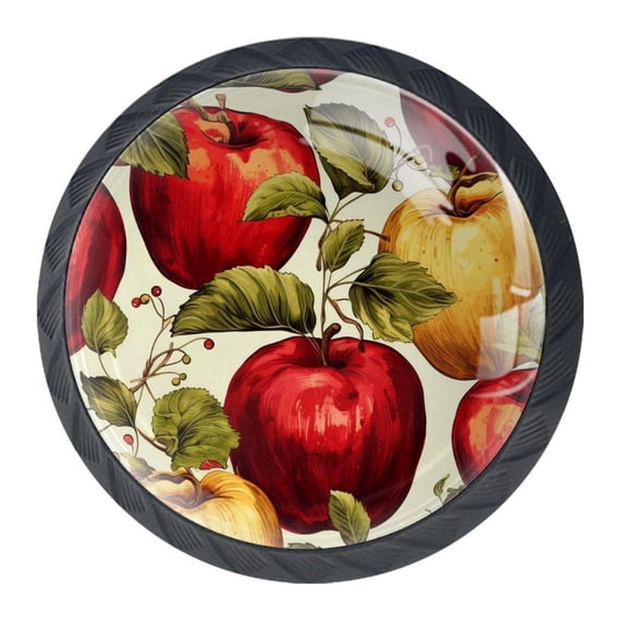4 Pcs Fruit Knobs for Kitchen Cabinet Cupboard Dresser Bookcase Drawer Pulls Handles Round Home Decor