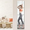 thumbnail image 1 of 4 Pcs Full Length Wall Mirror Tiles, 12 x 16 in Self Adhesive Acrylic Square Mirror, Flexible Mirror Sheets Wall Stickers Frameless Mirrors Set for Bathroom Home Gym Door Mirror, 1 of 5