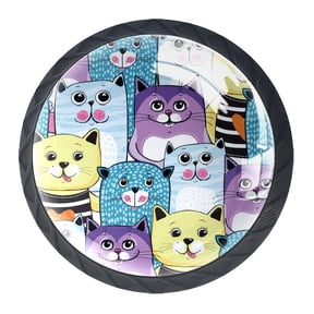 4 Pcs Funny Animal Knobs for Kitchen Cabinet Cupboard Dresser Bookcase Drawer Pulls Handles Round Home Decor