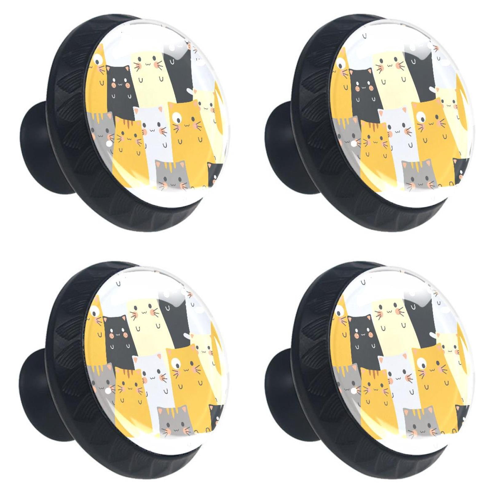 4 Pcs Funny Art Animal Knobs for Kitchen Cabinet Cupboard Dresser Bookcase Drawer Pulls Handles Round Home Decor