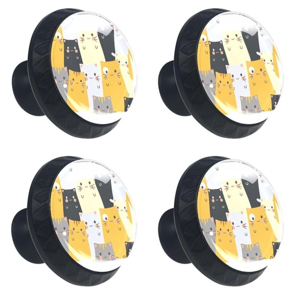 4 Pcs Funny Art Animal Knobs for Kitchen Cabinet Cupboard Dresser Bookcase Drawer Pulls Handles Round Home Decor