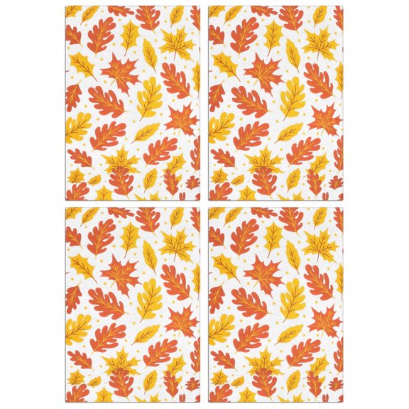 4 Pcs Funny Kitchen Towels,Autumn Fall Leaves Pattern Microfiber Dish Towels,Kitchen Tea Towels,Kitchen Towel Set (18" X 26")