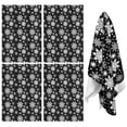 thumbnail image 1 of 4 Pcs Funny Kitchen Towels,Black Christmas Snowflake Pattern Microfiber Dish Towels,Kitchen Tea Towels,Kitchen Towel Set (18" X 26"), 1 of 7