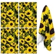 thumbnail image 1 of 4 Pcs Funny Kitchen Towels,Black Green Stem Sunflower Pattern Microfiber Dish Towels,Kitchen Tea Towels,Kitchen Towel Set (18" X 26"), 1 of 7