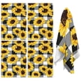 thumbnail image 1 of 4 Pcs Funny Kitchen Towels,Black White Gray Checker Sunflower Pattern Microfiber Dish Towels,Kitchen Tea Towels,Kitchen Towel Set (18" X 26"), 1 of 7
