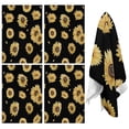 thumbnail image 1 of 4 Pcs Funny Kitchen Towels,Black Yellow Sunflower Pattern Microfiber Dish Towels,Kitchen Tea Towels,Kitchen Towel Set (18" X 26"), 1 of 7