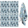 thumbnail image 1 of 4 Pcs Funny Kitchen Towels,Blue Chicken Floral Pattern Microfiber Dish Towels,Kitchen Tea Towels,Kitchen Towel Set (18" X 26"), 1 of 7