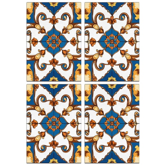 4 Pcs Funny Kitchen Towels,Blue and Beige Modern Art Geometric Microfiber Dish Towels,Kitchen Tea Towels,Kitchen Towel Set (18" X 26")