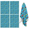 thumbnail image 1 of 4 Pcs Funny Kitchen Towels,Cartoon Traffic Vehicles Signs Blue Pattern Microfiber Dish Towels,Kitchen Tea Towels,Kitchen Towel Set (18" X 26"), 1 of 7