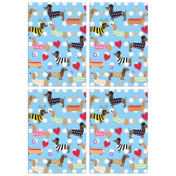 4 Pcs Funny Kitchen Towels,Colorful Funny Dachshund Microfiber Dish Towels,Kitchen Tea Towels,Kitchen Towel Set (18" X 26")