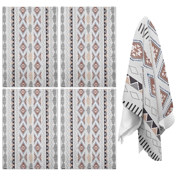 4 Pcs Funny Kitchen Towels,Colorful Geometric Diamond Pattern Microfiber Dish Towels,Kitchen Tea Towels,Kitchen Towel Set (18" X 26")