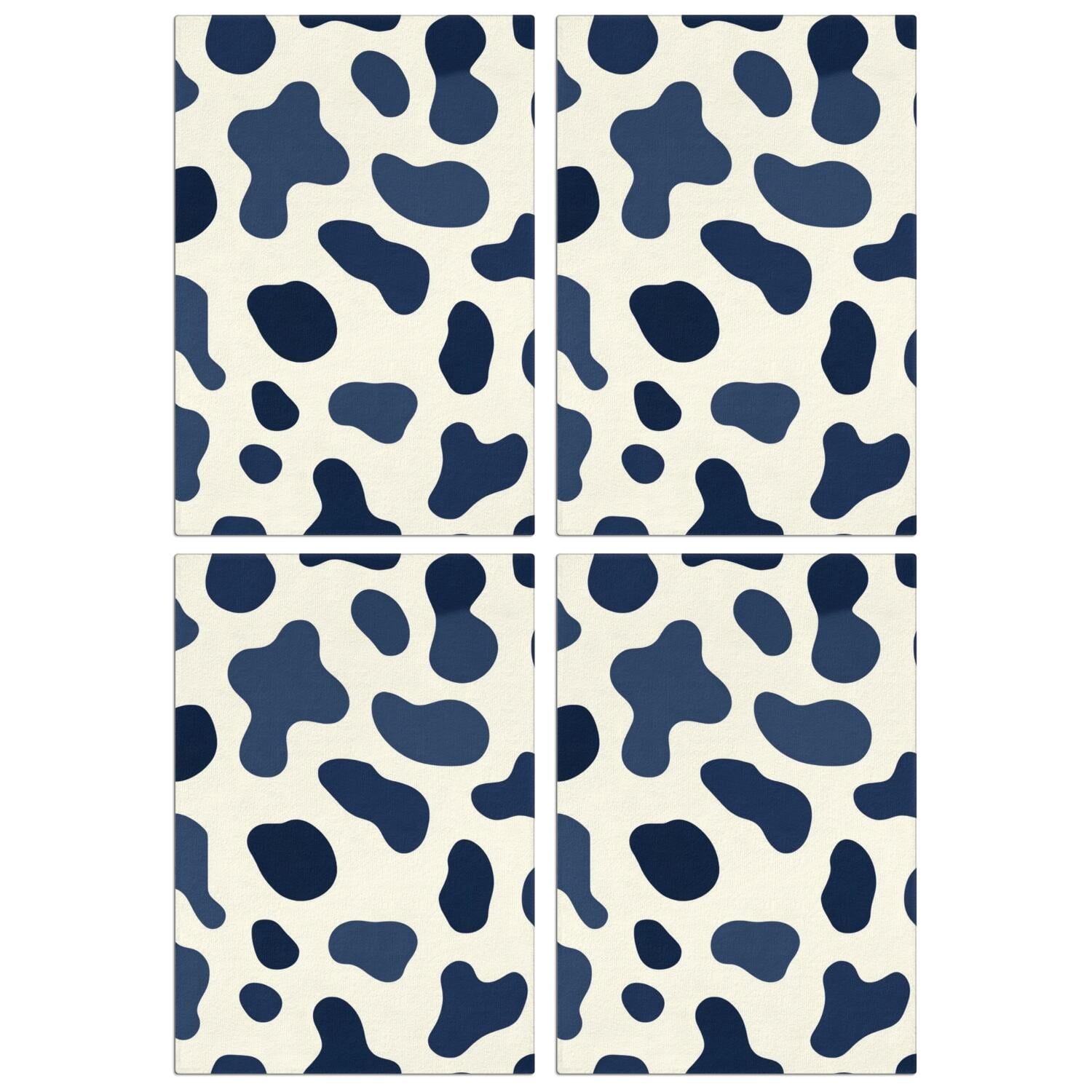 4 Pcs Funny Kitchen Towels,Cow Pattern Microfiber Dish Towels,Kitchen Tea Towels,Kitchen Towel Set (18" X 26")