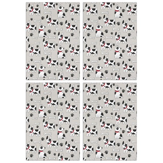 4 Pcs Funny Kitchen Towels,Cute Cartoon Dog Microfiber Dish Towels,Kitchen Tea Towels,Kitchen Towel Set (18" X 26")
