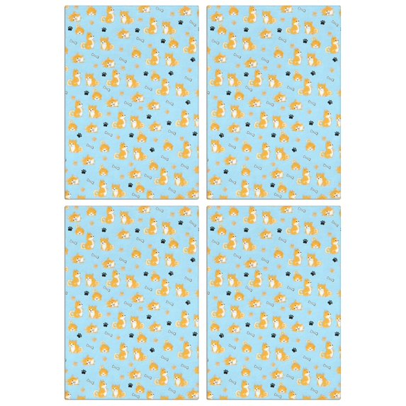4 Pcs Funny Kitchen Towels,Cute Shiba Inu Microfiber Dish Towels,Kitchen Tea Towels,Kitchen Towel Set (18" X 26")