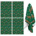 thumbnail image 1 of 4 Pcs Funny Kitchen Towels,Green Christmas Gingerbread Man Pattern Microfiber Dish Towels,Kitchen Tea Towels,Kitchen Towel Set (18" X 26"), 1 of 7