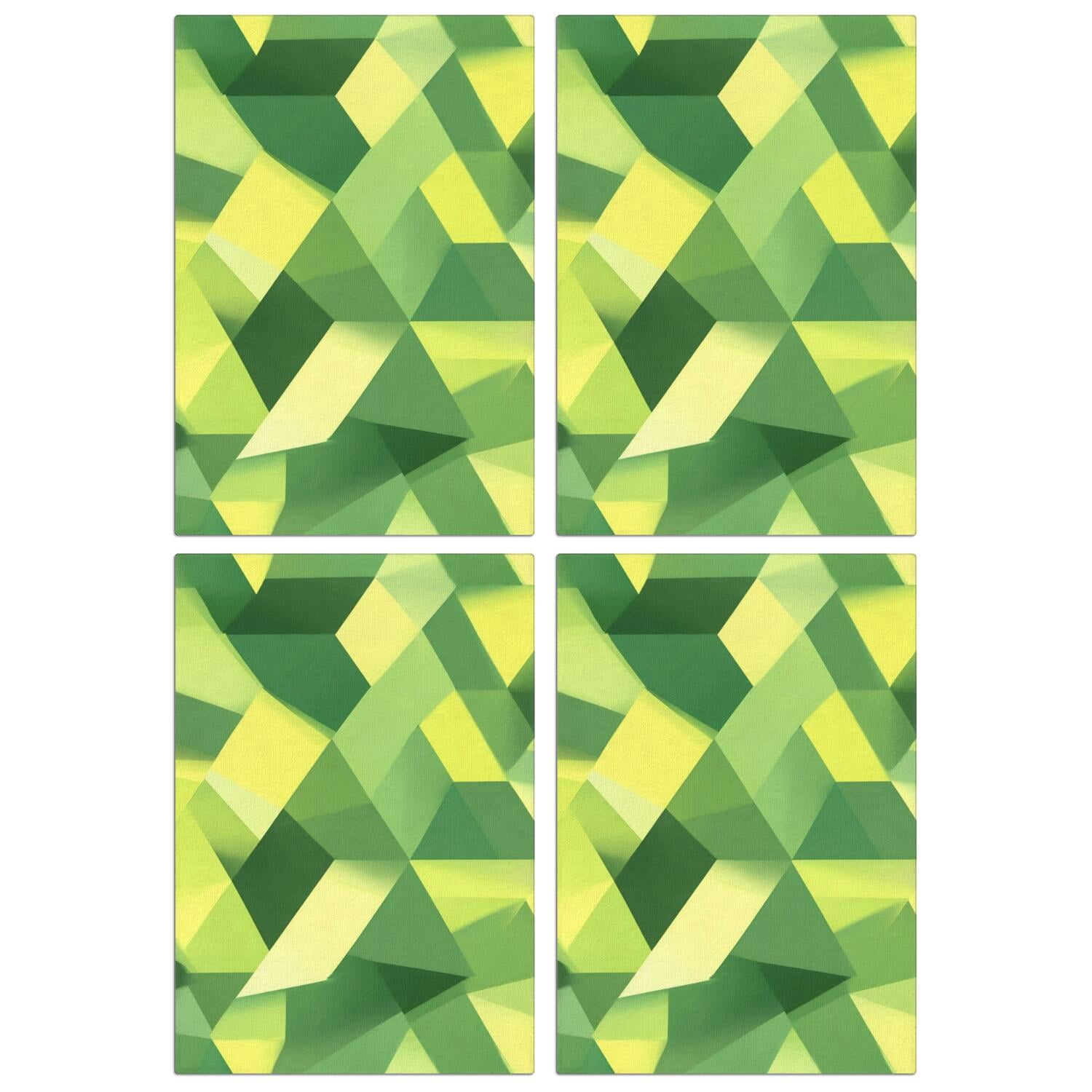 4 Pcs Funny Kitchen Towels,Green and Yellow Modern Art Geometric Microfiber Dish Towels,Kitchen Tea Towels,Kitchen Towel Set (18" X 26")
