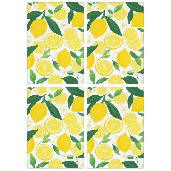 4 Pcs Funny Kitchen Towels,Lemon Microfiber Dish Towels,Kitchen Tea Towels,Kitchen Towel Set (18" X 26")