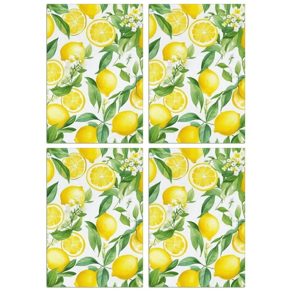 4 Pcs Funny Kitchen Towels,Lemon Microfiber Dish Towels,Kitchen Tea Towels,Kitchen Towel Set (18" X 26")