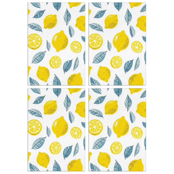 4 Pcs Funny Kitchen Towels,Lemon Microfiber Dish Towels,Kitchen Tea Towels,Kitchen Towel Set (18" X 26")