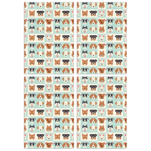 4 Pcs Funny Kitchen Towels,Lovely Dog Breeds Microfiber Dish Towels,Kitchen Tea Towels,Kitchen Towel Set (18" X 26")