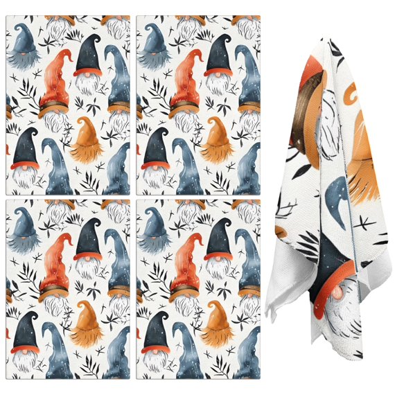 4 Pcs Funny Kitchen Towels,Multicolor Christmas Gnome Pattern Microfiber Dish Towels,Kitchen Tea Towels,Kitchen Towel Set (18" X 26")