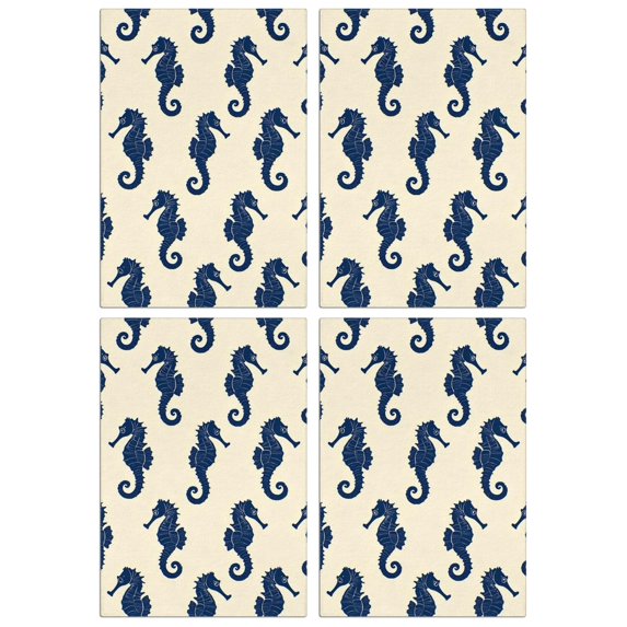4 Pcs Funny Kitchen Towels,Ocean Seahorse Microfiber Dish Towels,Kitchen Tea Towels,Kitchen Towel Set (18" X 26")