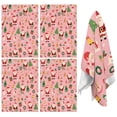 thumbnail image 1 of 4 Pcs Funny Kitchen Towels,Pink Christmas Santa Pattern Microfiber Dish Towels,Kitchen Tea Towels,Kitchen Towel Set (18" X 26"), 1 of 7