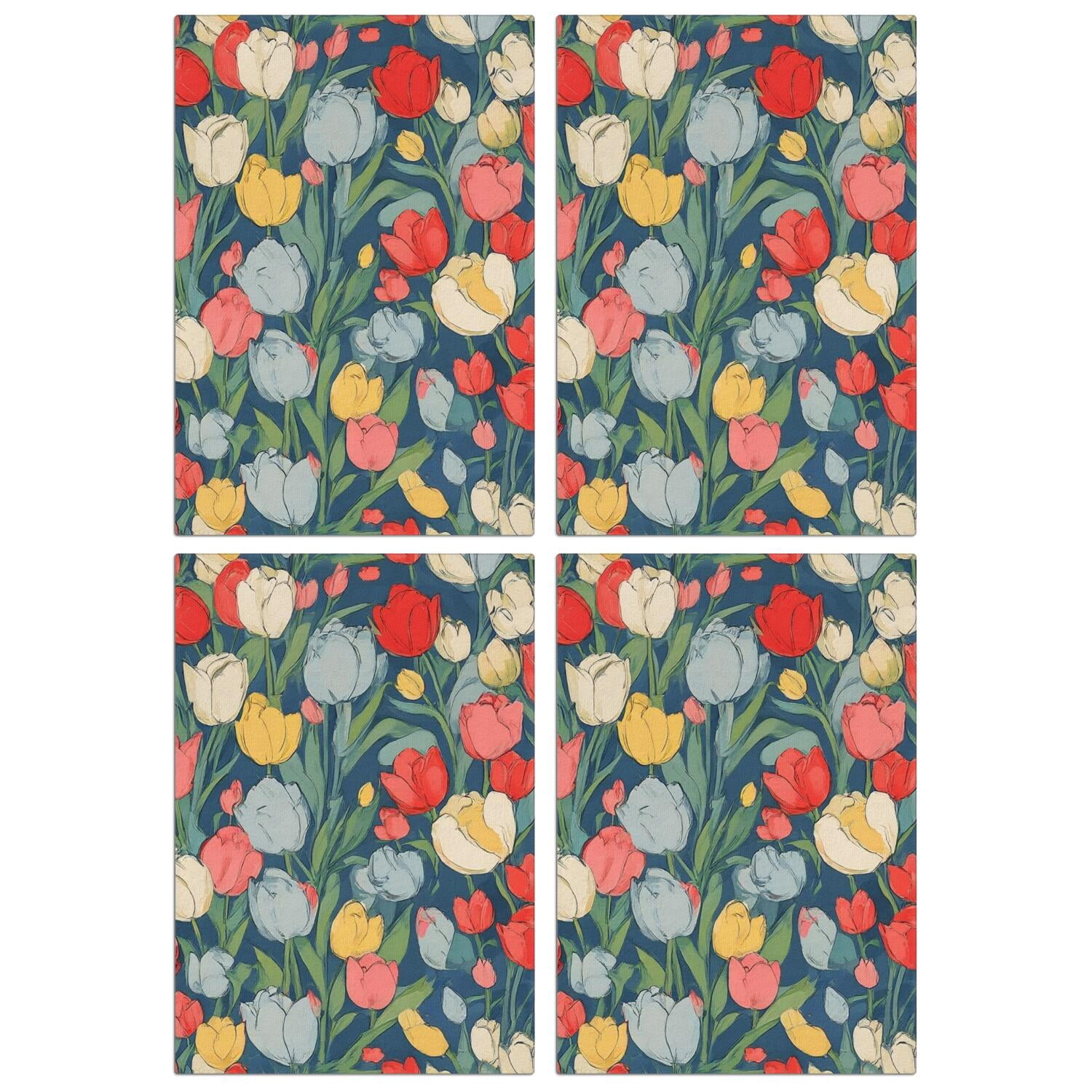 4 Pcs Funny Kitchen Towels,Pioneer Flower Microfiber Dish Towels,Kitchen Tea Towels,Kitchen Towel Set (18" X 26")