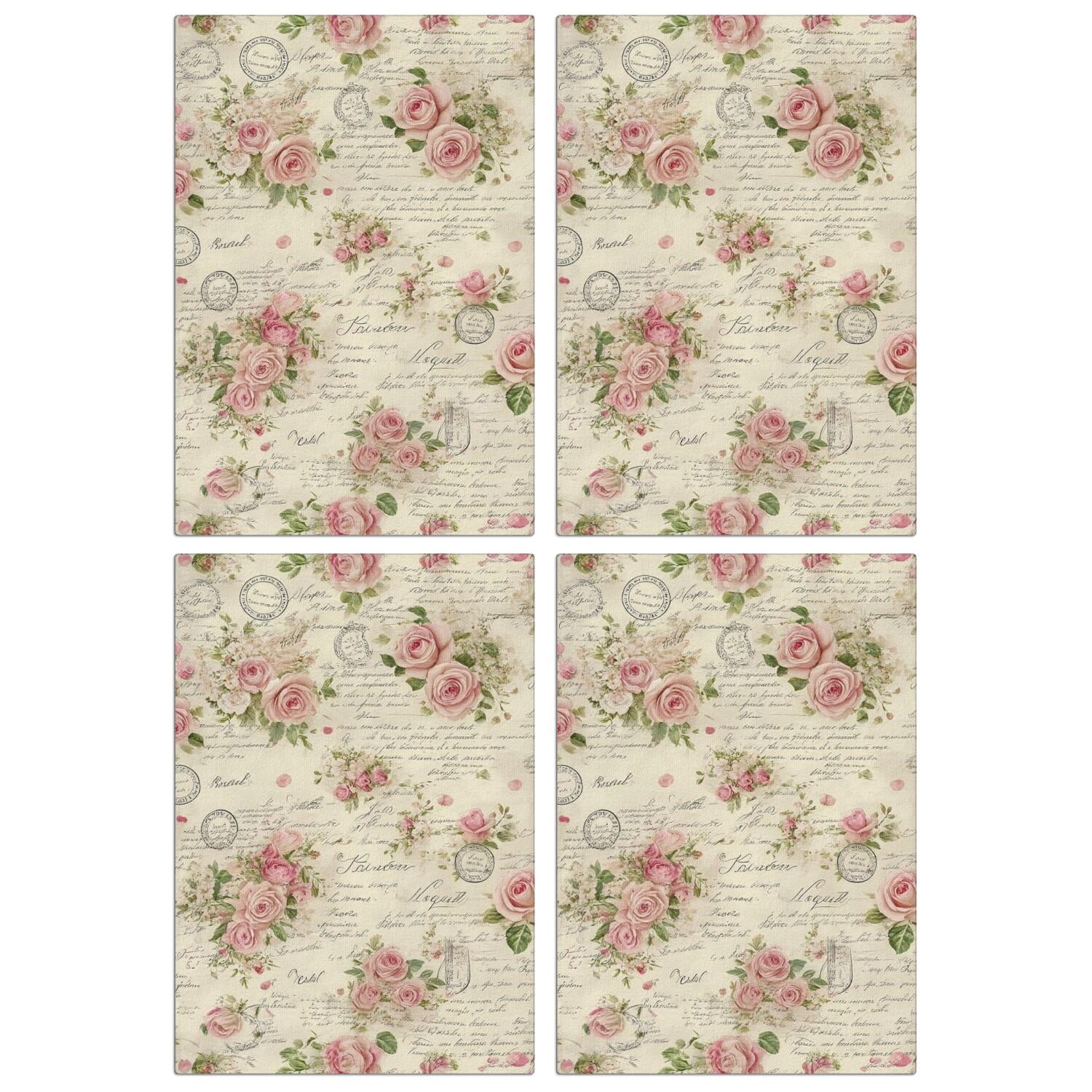 4 Pcs Funny Kitchen Towels,Pioneer Flower Microfiber Dish Towels,Kitchen Tea Towels,Kitchen Towel Set (18" X 26")