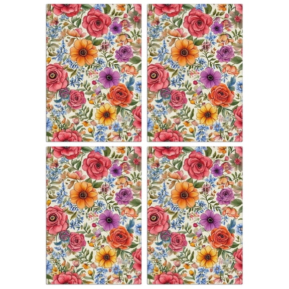 4 Pcs Funny Kitchen Towels,Pioneer Flower Microfiber Dish Towels,Kitchen Tea Towels,Kitchen Towel Set (18" X 26")