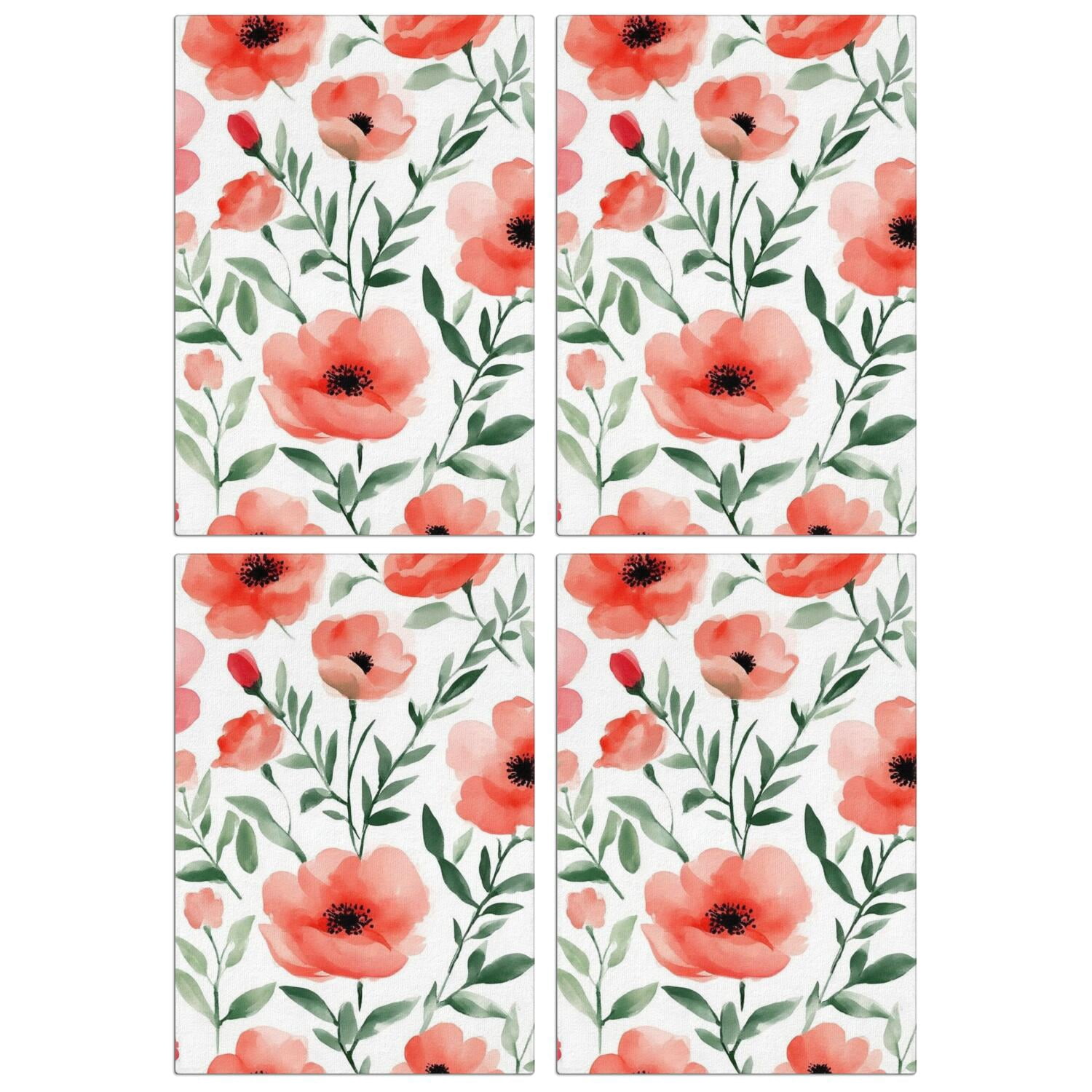 4 Pcs Funny Kitchen Towels,Pioneer Flower Microfiber Dish Towels,Kitchen Tea Towels,Kitchen Towel Set (18" X 26")