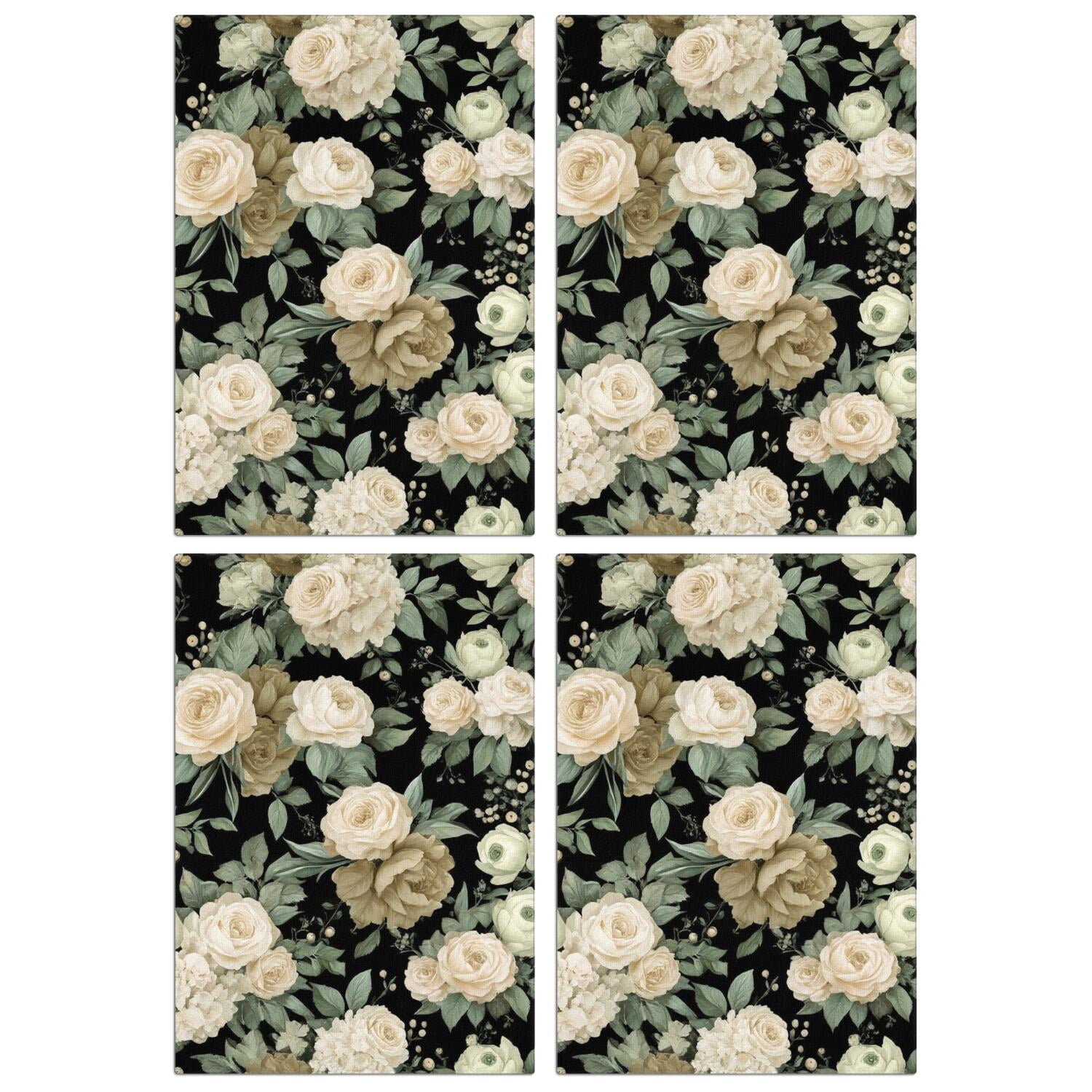 4 Pcs Funny Kitchen Towels,Pioneer Flower Microfiber Dish Towels,Kitchen Tea Towels,Kitchen Towel Set (18" X 26")