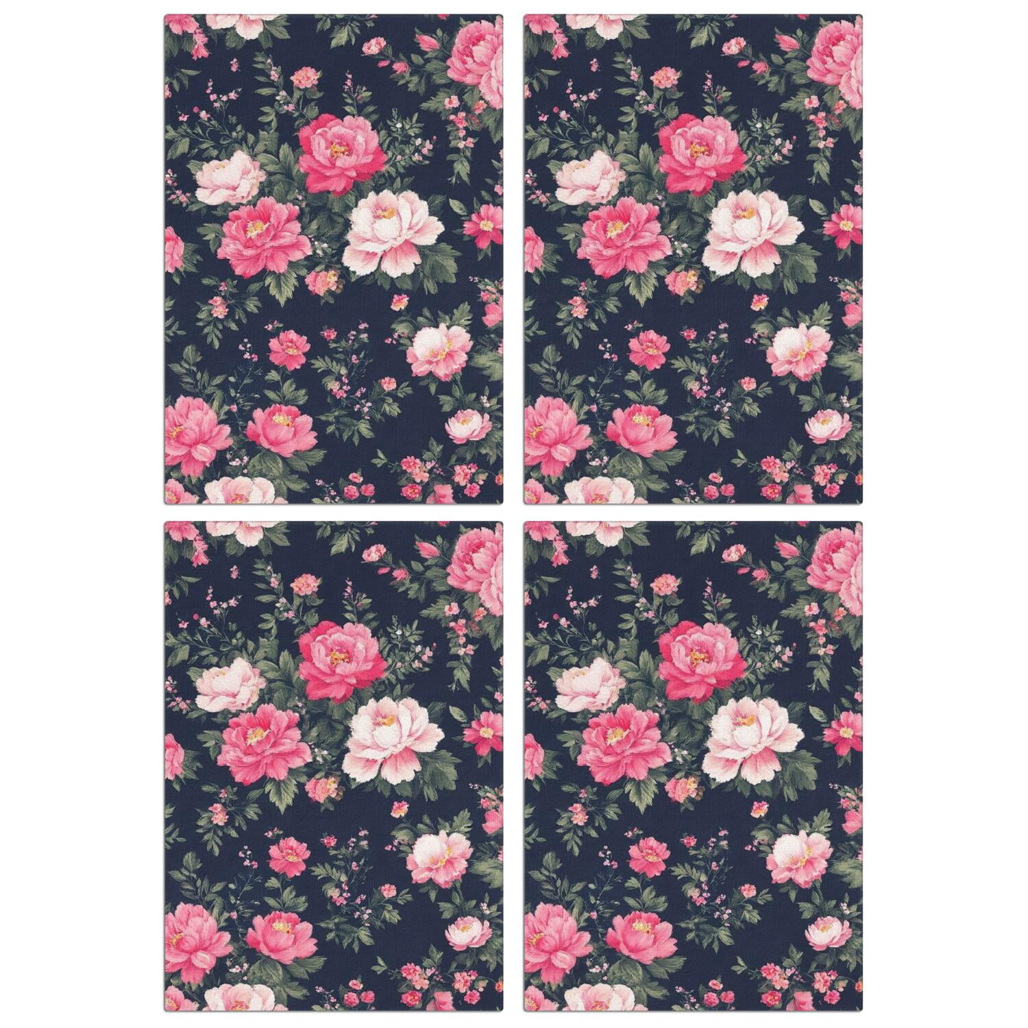 4 Pcs Funny Kitchen Towels,Pioneer Flower Microfiber Dish Towels,Kitchen Tea Towels,Kitchen Towel Set (18" X 26")