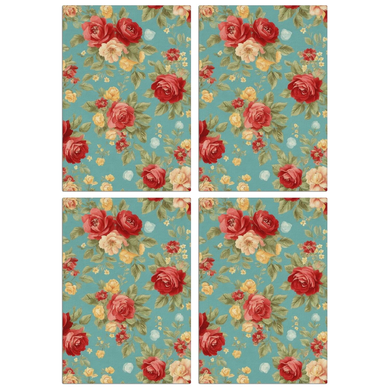 4 Pcs Funny Kitchen Towels,Pioneer Flower Microfiber Dish Towels,Kitchen Tea Towels,Kitchen Towel Set (18" X 26")