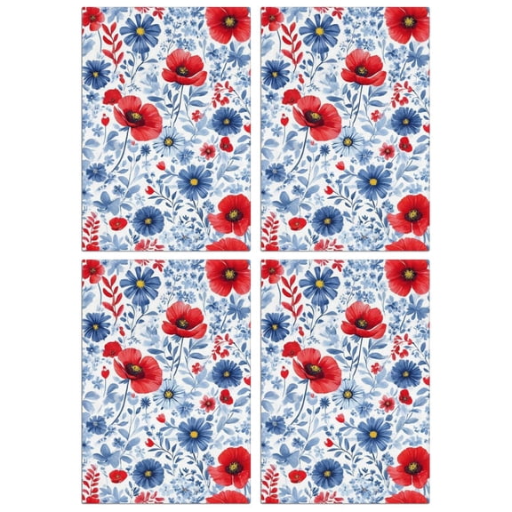 4 Pcs Funny Kitchen Towels,Pioneer Flower Microfiber Dish Towels,Kitchen Tea Towels,Kitchen Towel Set (18" X 26")