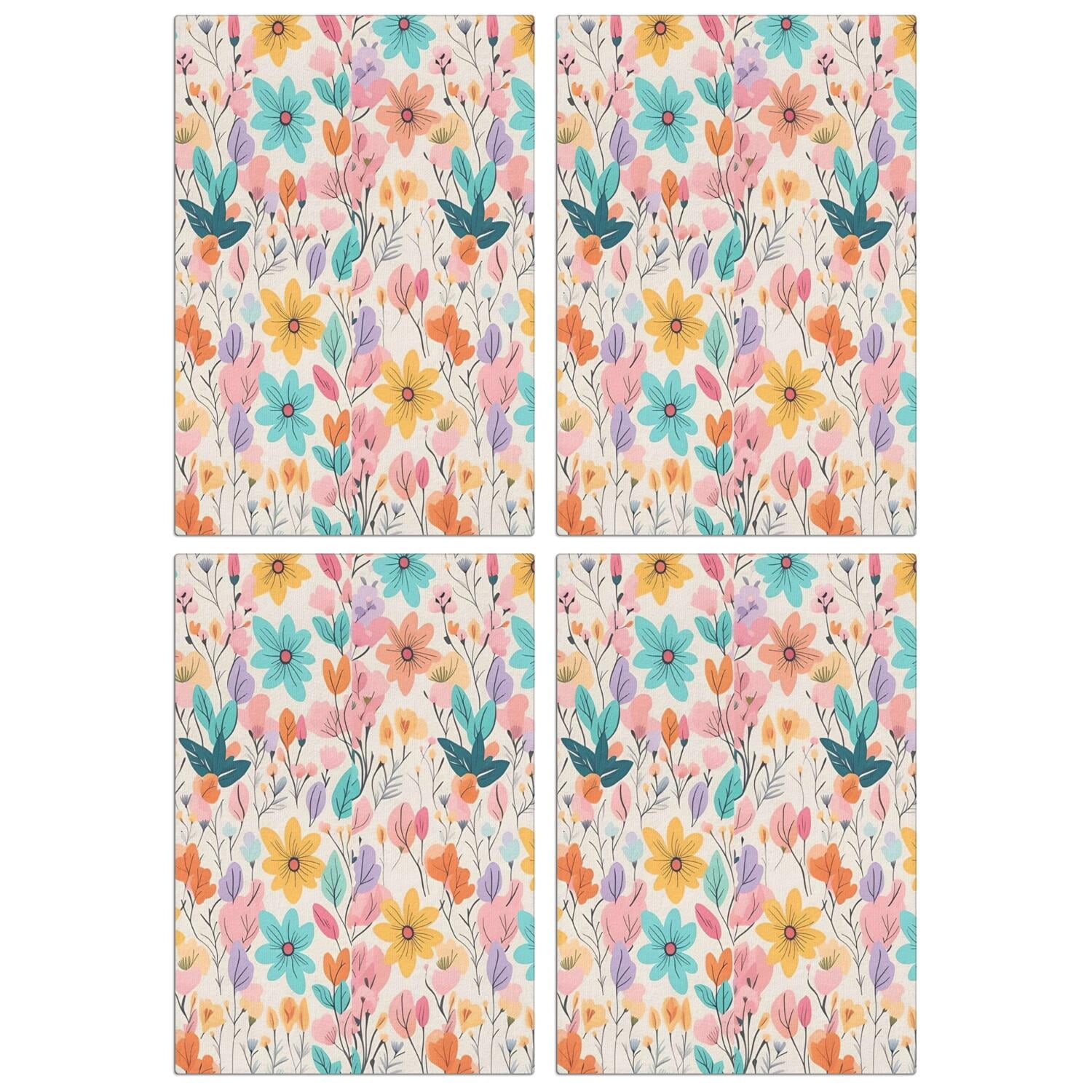 4 Pcs Funny Kitchen Towels,Pioneer Flower Microfiber Dish Towels,Kitchen Tea Towels,Kitchen Towel Set (18" X 26")
